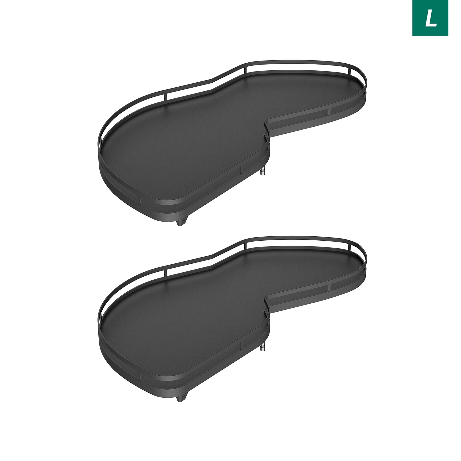 Комплект полок левый Леманс 400 мм Арена СТИЛЬ (2 полки + рычаги) АНТРАЦИТ