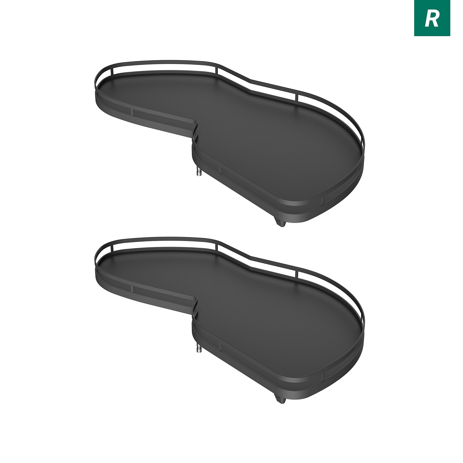 Комплект полок правый Леманс 500 мм Арена СТИЛЬ (2 полки + рычаги) АНТРАЦИТ