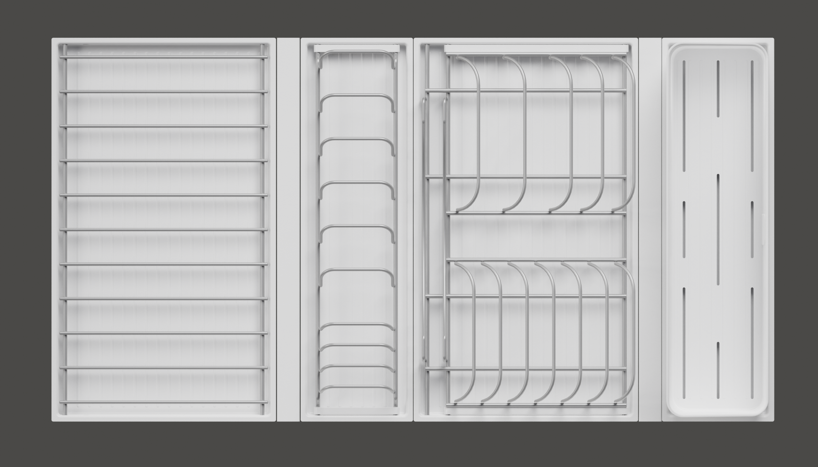 Сушка выдвижная Ф1234 Дайнинг Агент 900 мм крепление к фасаду цвет ТИТАН цвет дна Белый Kessebohmer | официальный магазин