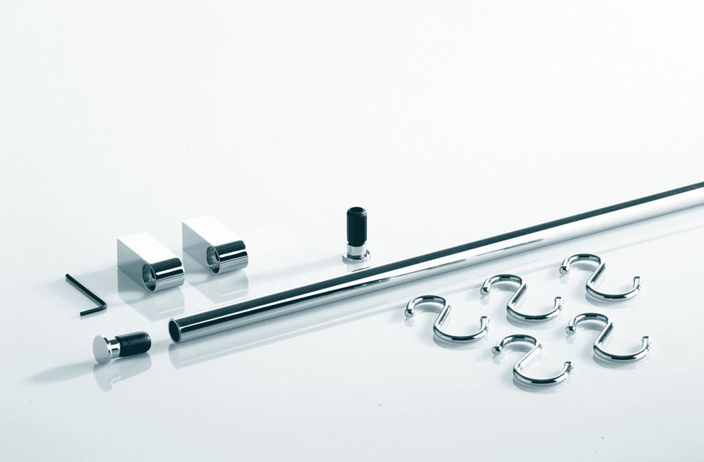 Рейлинг 1200 мм, Линеро, Комплект: труба 1200, 2 заглушки, 2 держателя, 5 крючков Kessebohmer | официальный магазин Рейлинг 1200 мм, Линеро, Комплект: труба 1200, 2 заглушки, 2 держателя, 5 крючков Kessebohmer | официальный магазин